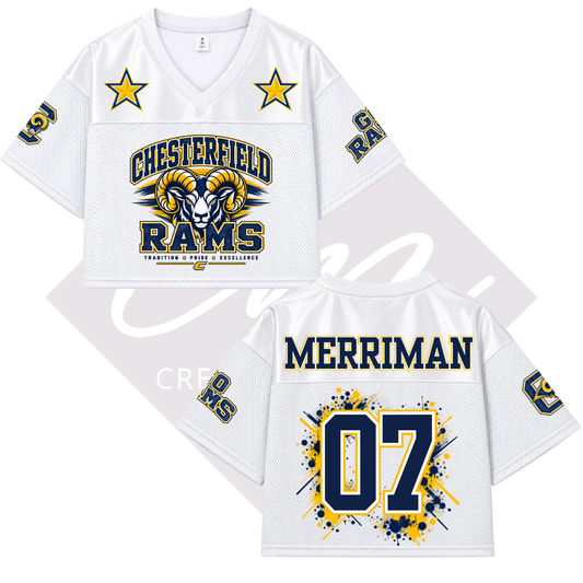 Chesterfield Name & Number - Crop Football Jersey
